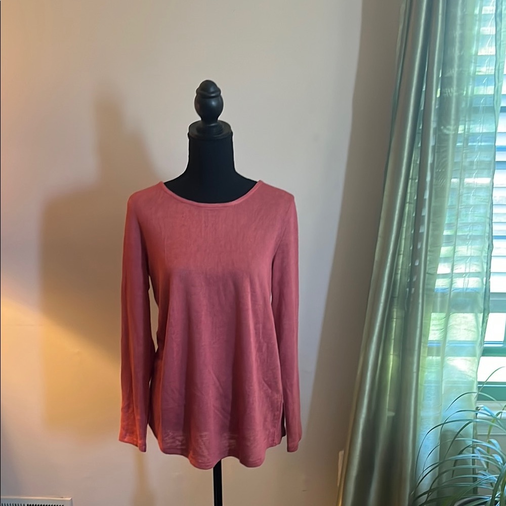 Soft Surroundings Pink Long Sleeve Relaxed Blouse